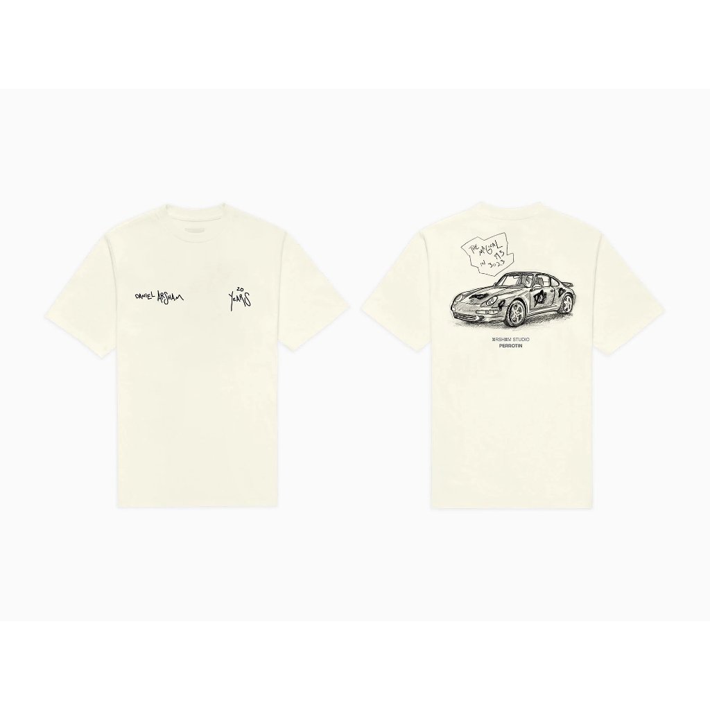 New Daniel Arsham X Perrotin Porsche Cream Tee Sz Small
